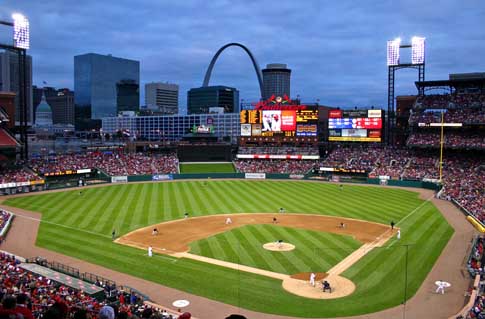 File photo taken on May 2, 2023, shows the St. Louis Cardinals' home  ballpark Busch Stadium in St. Louis, Missouri. (Kyodo)==Kyodo Photo via  Credit: Newscom/Alamy Live News Stock Photo - Alamy