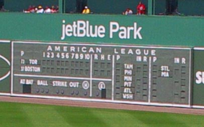View of Jet Blue Park scoreboard from our seats - Picture of JetBlue Park,  Fort Myers - Tripadvisor